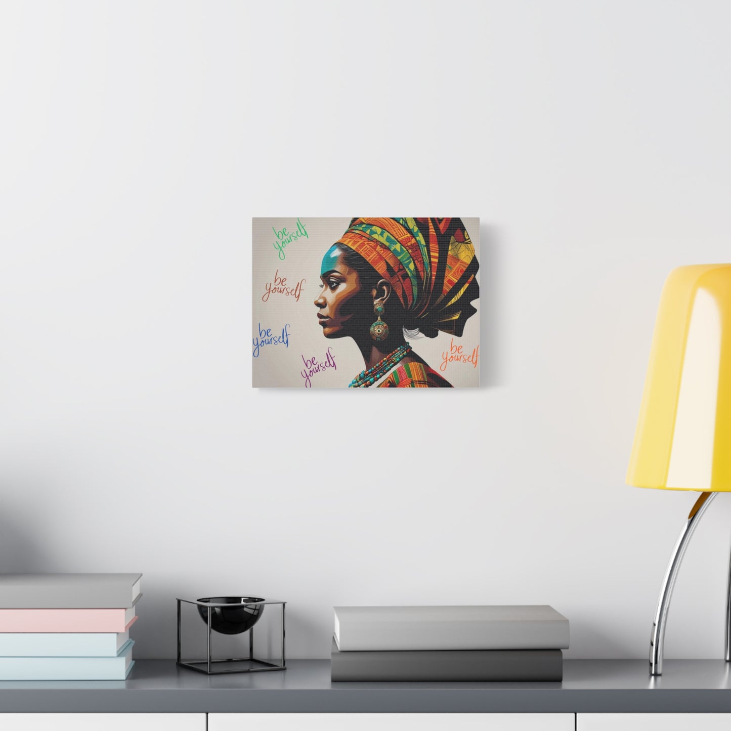 Be Yourself Elegant African Woman Matte Canvas, Stretched 1.25 | Afrocentric Wall Art | Black Woman Home Decor