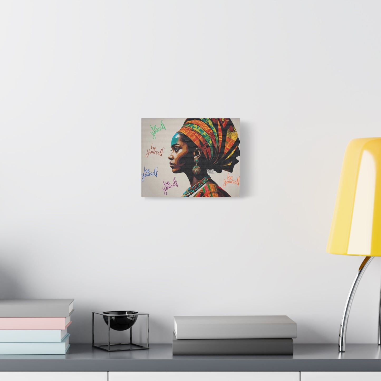 Be Yourself Elegant African Woman Matte Canvas, Stretched 1.25 | Afrocentric Wall Art | Black Woman Home Decor