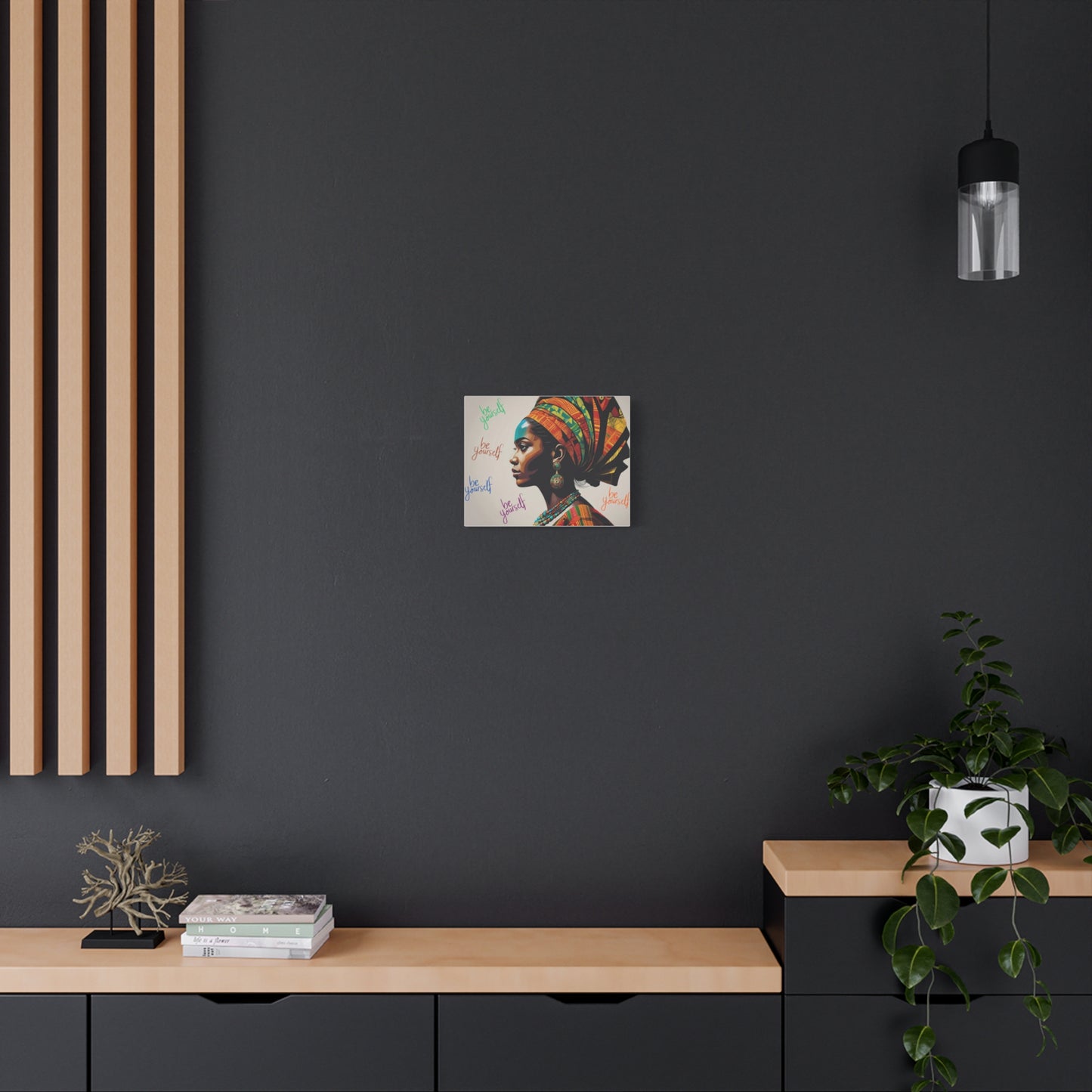 Be Yourself Elegant African Woman Matte Canvas, Stretched 1.25 | Afrocentric Wall Art | Black Woman Home Decor