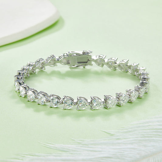 S925 Silver Plating 18k Platinum Diamond Bracelet