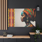 Elegant African Woman Streteched Canvas | Afrocentric Wall Art | Black Woman Home Decor | Gift for Her