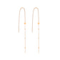 Gold Bronze Heart Long Tassel Drop Earrings