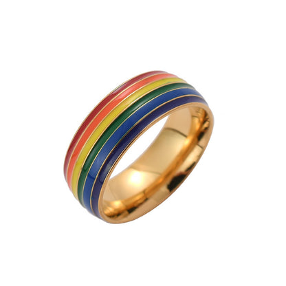 Rainbow Ring 18K Gold Plated Cheerleader