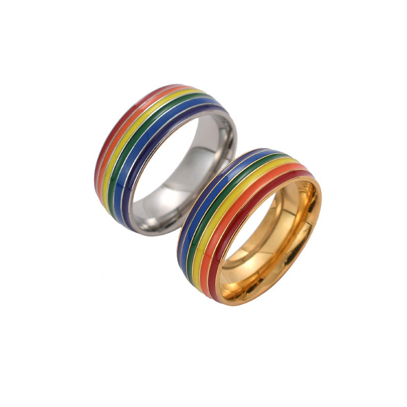 Rainbow Ring 18K Gold Plated Cheerleader