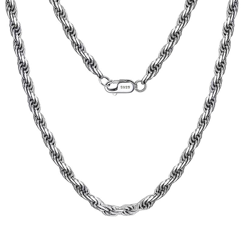 S925 Sterling Silver Twist Necklace