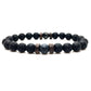 Personality Men's Black Volcanic Stone Bracelet