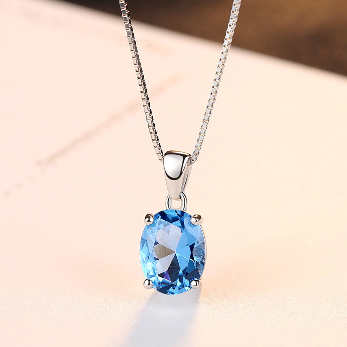 Simple zircon  silver Necklace