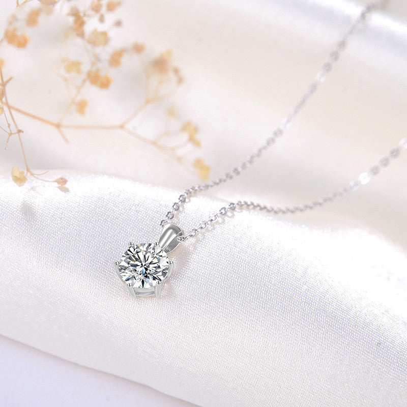 Diamond Necklace  Large Zircon Pendant