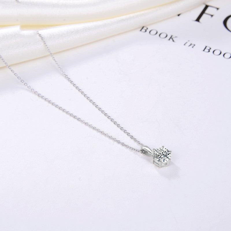 Diamond Necklace  Large Zircon Pendant