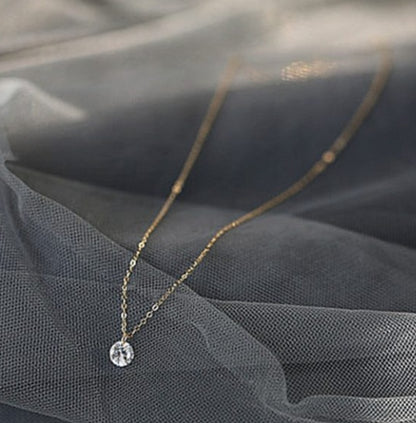 S925 Silver Necklace Pendant Female Diamond  Clavicle Chain