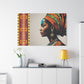 Elegant African Woman Streteched Canvas | Afrocentric Wall Art | Black Woman Home Decor | Gift for Her