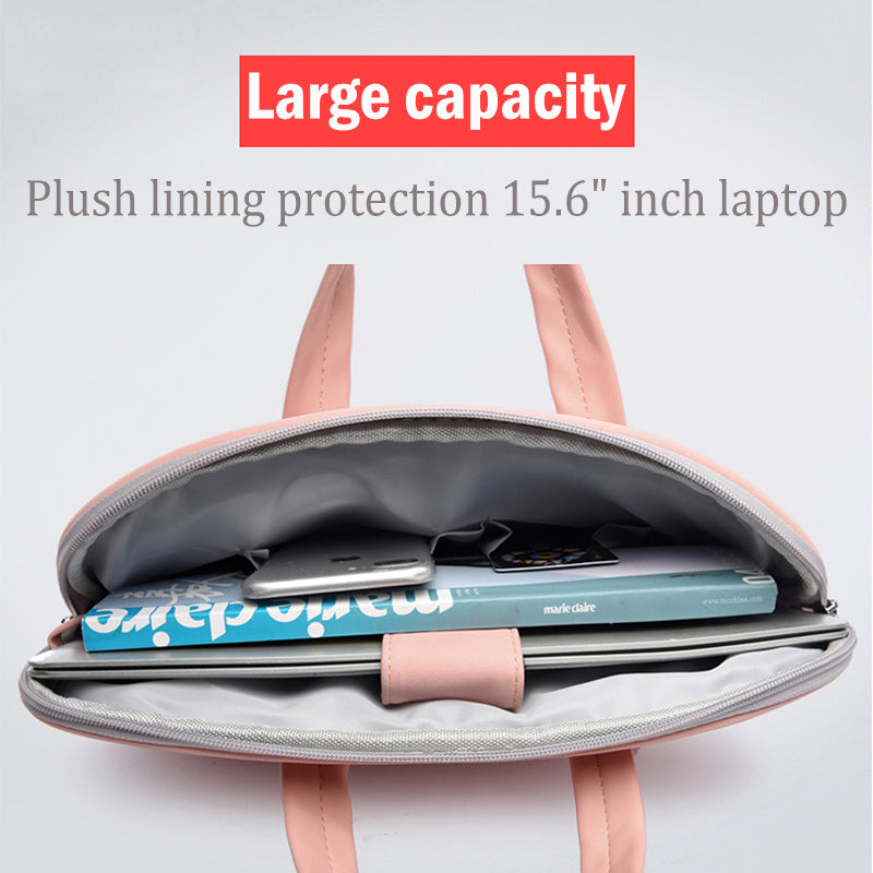 PU Leather Women Laptop Bag  Air 13.3 14 15.6 Inch Men Handbags Shoulder Mouse Bag