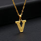 26 letters gold-plated pendant necklace