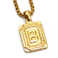 Fashion Men's All-stainless Steel Letter Pendant Gold-plated 18K Titanium Steel Letter Necklace