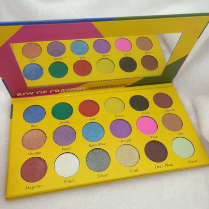 18 Crayon Color Eye Shadow Palette