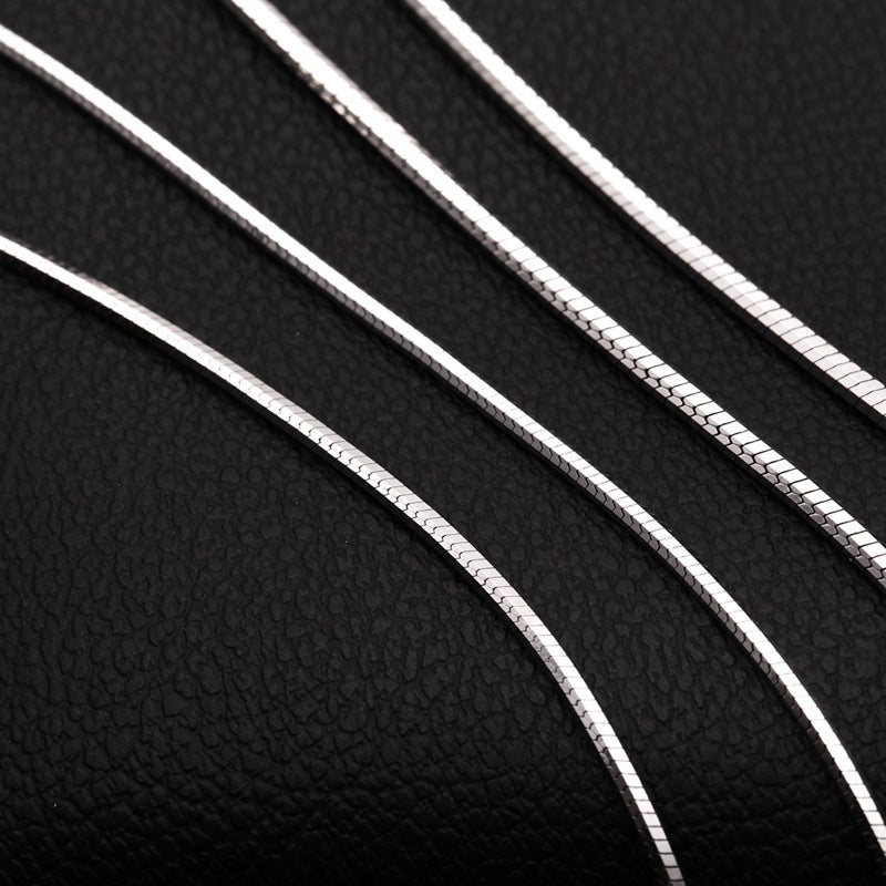 Sterling Silver Plated platinum necklace chain  men clavicle silver chain  fashion collar men and women lovers of silver