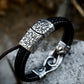 Vintage Titanium Steel Fashion Carved Leather Bracelet