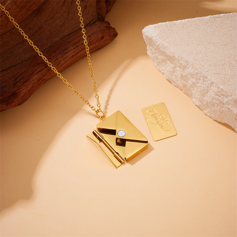 Personality Envelope Pendant Necklace Fashion Retro