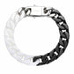 Spliced White Ceramic Cuban Link Chain Bracelet