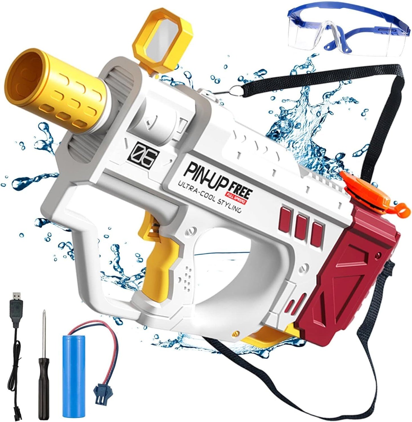 Water Gun For Adults Kids, Motorized Squirt Guns With Rechargeable Battery   800cc High Capacity, Long Distance Automatic Water Guns Up To 32 FT Range,Water Blaster Beach Pool Toys