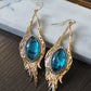 Design Phoenix Feather Gem Rhinestone Earrings