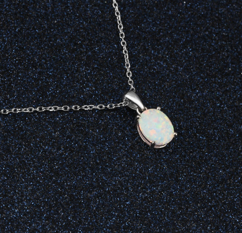 Crystal Opal s925 Sterling Silver Necklace