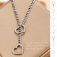 Stainless Steel Lariat Heart Necklace Personality Heavy Ring Cuban Long Chain Punk Rock Slipchain Choker Collar