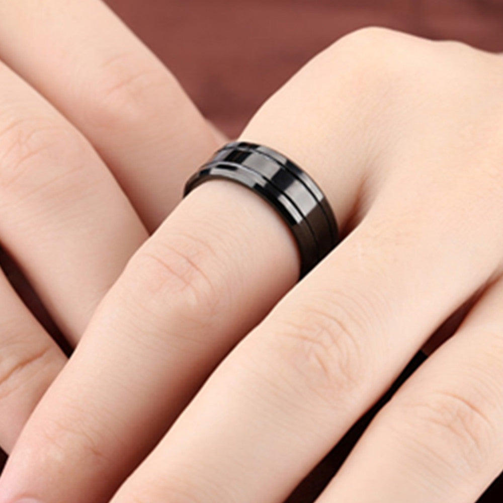 Men's Glossy Tungsten Steel Ring