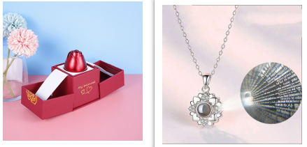 2023 Hot Valentine's Day Gifts Metal Rose Jewelry Gift Box Necklace For Wedding Girlfriend Necklace Gifts