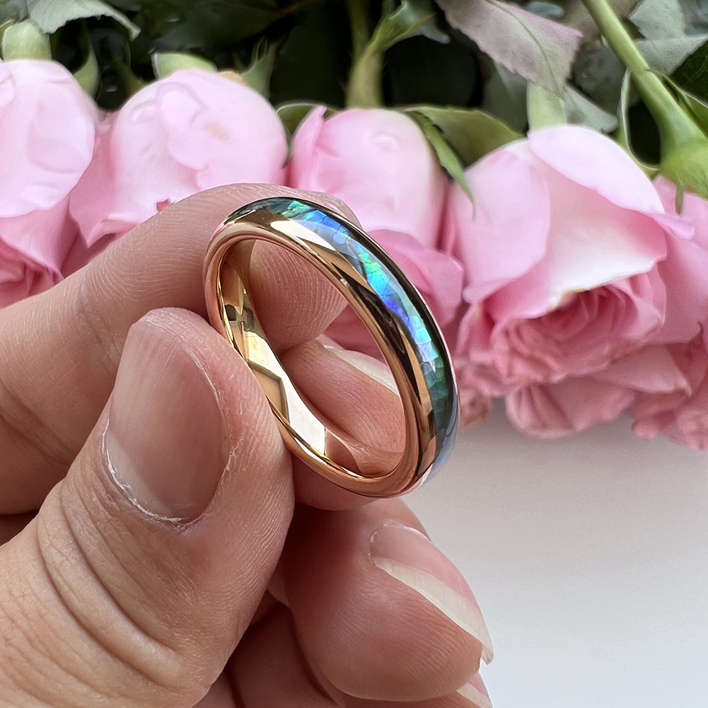 Inlaid Sea Shell  Tungsten Steel Ring