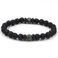 Personality Men's Black Volcanic Stone Bracelet