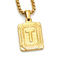 Fashion Men's All-stainless Steel Letter Pendant Gold-plated 18K Titanium Steel Letter Necklace