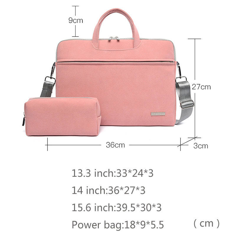 PU Leather Women Laptop Bag  Air 13.3 14 15.6 Inch Men Handbags Shoulder Mouse Bag