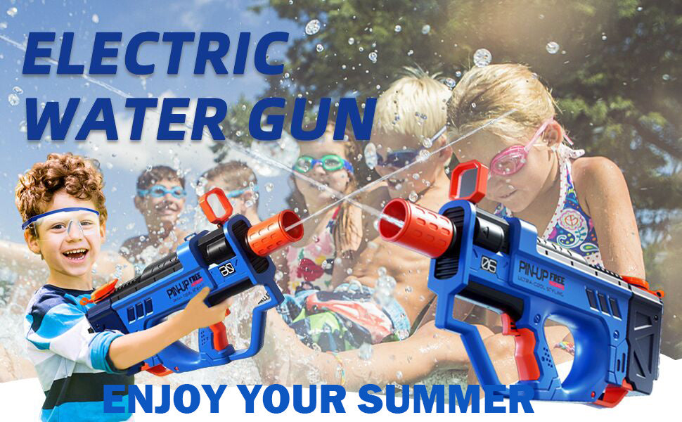 Water Gun For Adults Kids, Motorized Squirt Guns With Rechargeable Battery   800cc High Capacity, Long Distance Automatic Water Guns Up To 32 FT Range,Water Blaster Beach Pool Toys