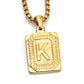 Fashion Men's All-stainless Steel Letter Pendant Gold-plated 18K Titanium Steel Letter Necklace