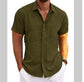 Men's Solid Color Loose Linen Short-sleeved T-shirt