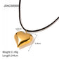 Gold Plated Stainless Steel Smooth Love Heart Necklace Series Hypo-Allergenic Tarnish Water Resistant Chunky Women Jewelry