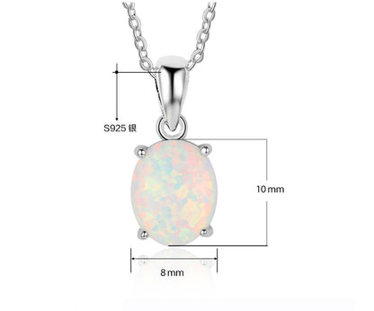 Crystal Opal s925 Sterling Silver Necklace