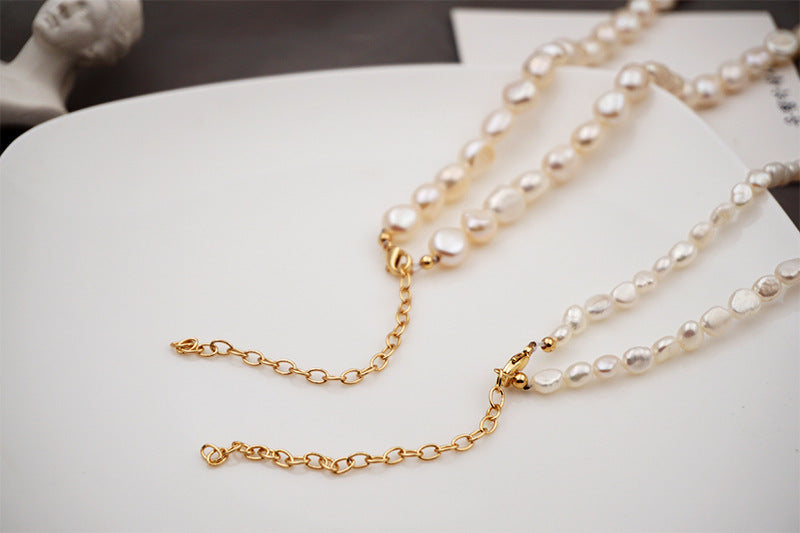 Freshwater Baroque Pearl Clavicle Chain Necklace