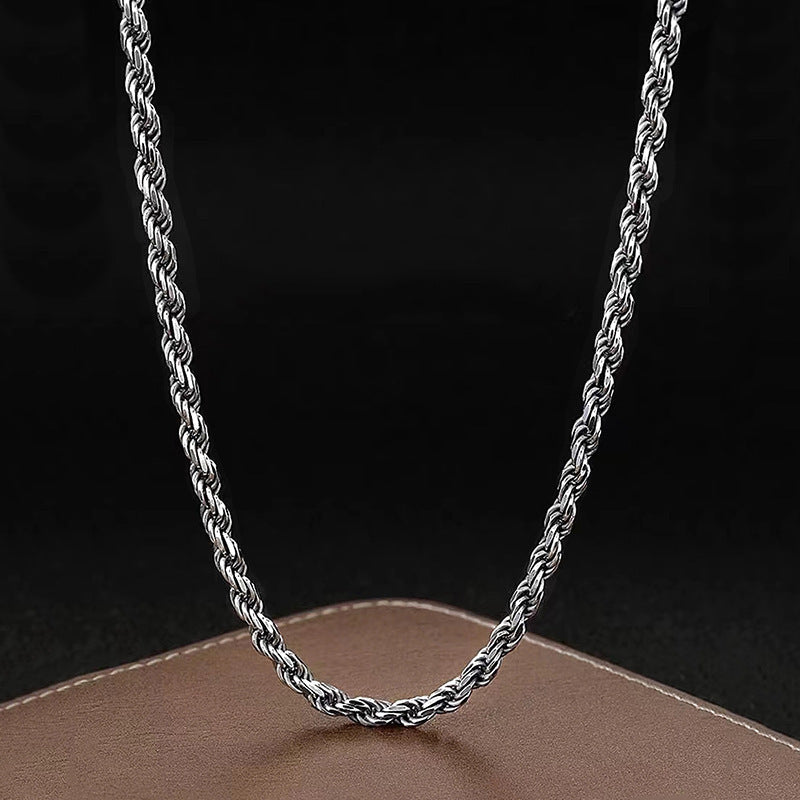 S925 Sterling Silver Twist Necklace