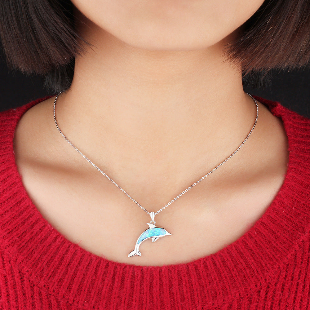 Ocean Dolphin Pendant Copper Necklace