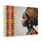 Elegant African Woman Streteched Canvas | Afrocentric Wall Art | Black Woman Home Decor | Gift for Her