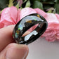 Inlaid Galaxy Opal Tungsten Steel Ring Unisex