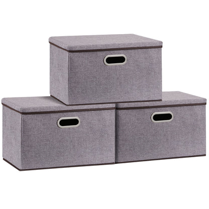 Household Items Storage Box Cotton And Linen Large Folding Storage Box Clothing Storage Box 44-30-30cm, 3-piece Set, 5-piece Set