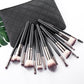 15 Makeup Black Brushes Set With Storage Case