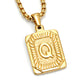 Fashion Men's All-stainless Steel Letter Pendant Gold-plated 18K Titanium Steel Letter Necklace