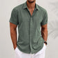 Men's Solid Color Loose Linen Short-sleeved T-shirt