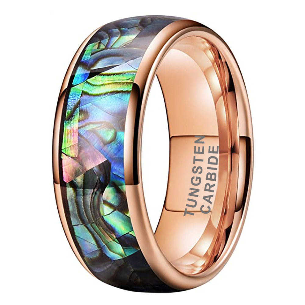 Inlaid Sea Shell  Tungsten Steel Ring