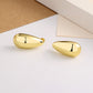 Fashion Jewelry Water Drop Glossy 16k Real Gold Plating Simple And Elegant Earrings