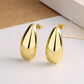 Fashion Jewelry Water Drop Glossy 16k Real Gold Plating Simple And Elegant Earrings